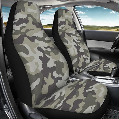 Green Camo Print Car Seat Cover Front Seats for Men
