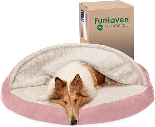 Furhaven 44" Round Orthopedic Dog Bed for Large Dogs w/ Removable Washable Cover 80 lbs 44-inch