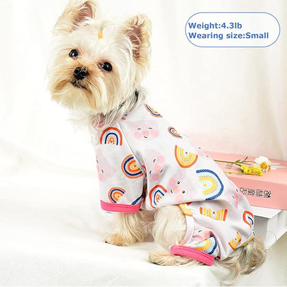 Dog Pajamas Pjs Spring Summer Dog Clothes for Small Dogs Girl - Boy - Medium Size Dogs, Soft Stretchy Puppy Clothes Doggie Onesies Cat Pet Jammies Outfit (Pig Pink, X-Small)