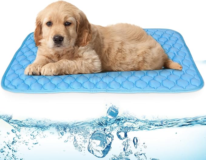 NAMOTEK Washable Dog Cooling Mat Ice Silk Cooling 27" Lx19 x0.48 Th
