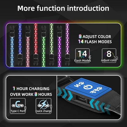 LED AirTag Dog Collar IP67 Waterproof 1,600 Feet