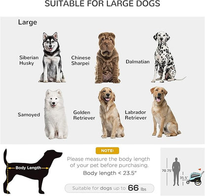 Aosom 2-in-1 Dog Bike Trailer Pet Stroller Carrier for Large Dogs with Hitch