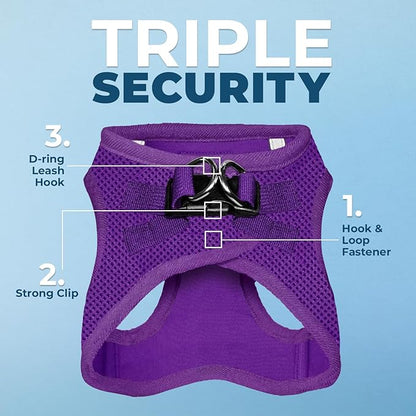 Voyager Step-in Air Dog Harness - All Weather Mesh Step in Vest Harness for Small and Medium Dogs and Cats by Best Pet Supplies - Harness (Purple), XS (Chest: 13-14.5")