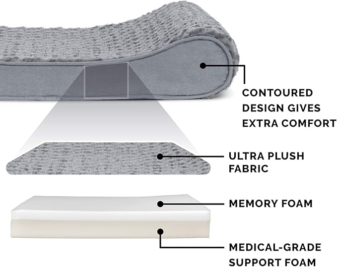 Furhaven Memory Foam Dog Bed for Medium/Small Dogs w/ Removable Washable Cover 23 lbs