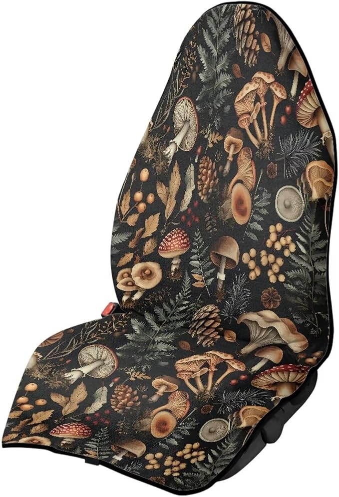 Yewattles Mushroom Pattern Non-Slip Bucket Towel Seat Cover