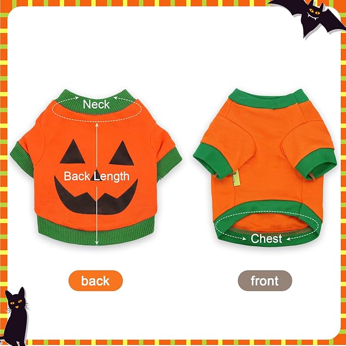 Dog Pumpkin Clothes Cat Shirts Puppy Lightweight Sweatshirts