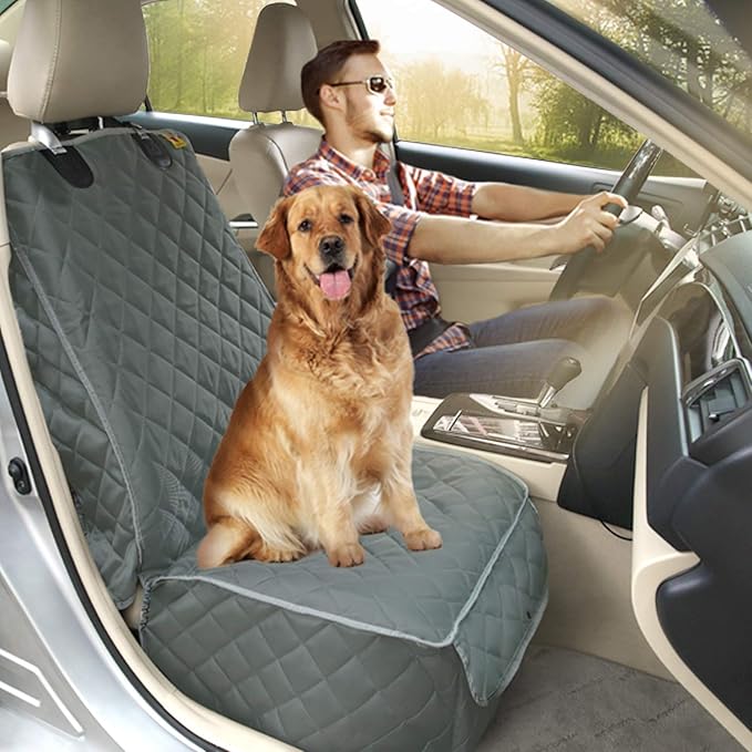 Deluxe Dog Seat Cover for Front Seat-More Durable Waterproof Front Seat Protector