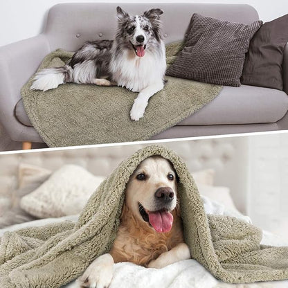 PetAmi Fluffy Waterproof Dog Blanket for Bed Large Dogs 90x90)