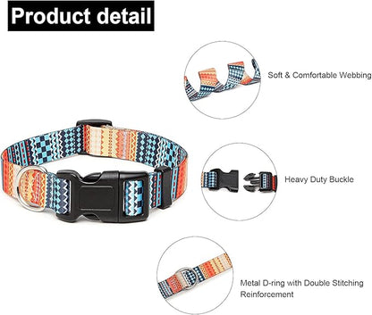 Adjustable Dog Collar with Patterns