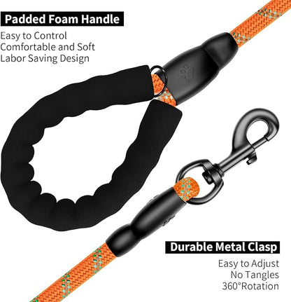 Heavy Duty Dog Leash for Large Medium Small Breed Dogs Handle,4/5/6 FT Holder,Orange,1/2 inch