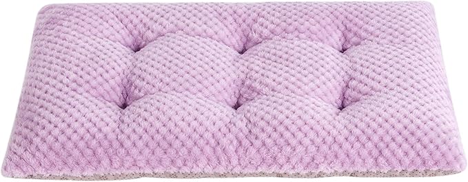 WONDER MIRACLE Fuzzy Deluxe Pet Beds, Super Plush Dog or Cat Beds Ideal for Dog Crates, Machine Wash & Dryer Friendly (23" x 35", L-Lavender)