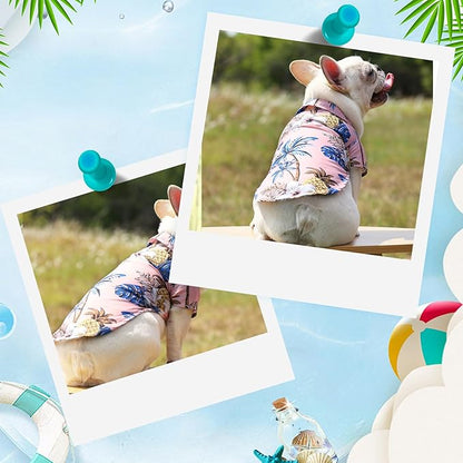Dog Hawaiian Shirt Hawaii Style Summer Dog Clothes Boy Girl Breathable Cool Costume Beach Seaside Sweatshirt for Small Puppy Polo T-Shirt Pet Outfit