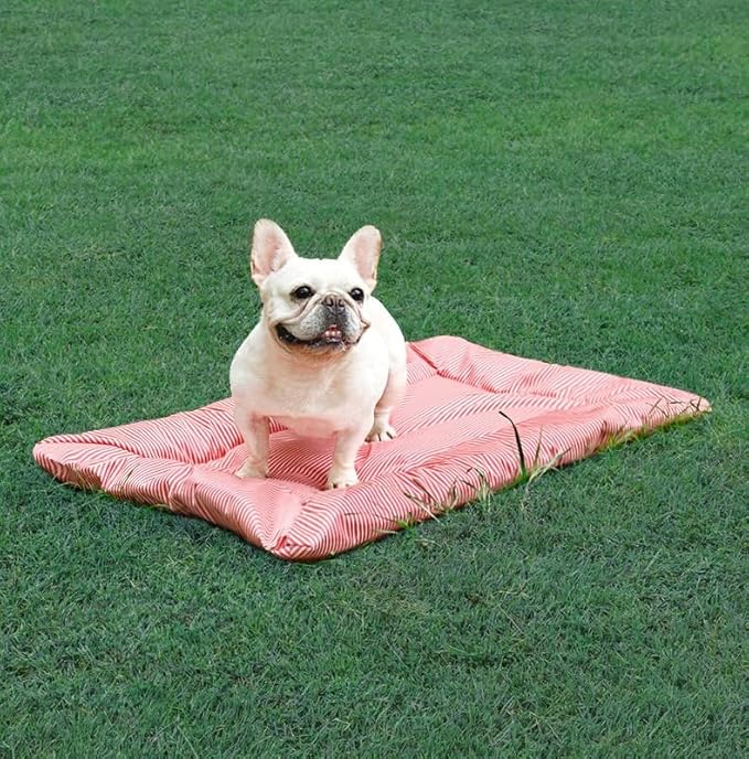 YOFANG Chew Proof Dog Bed-Outdoor Travel Camping Dog Bed,Waterproof Ripstop Nylon Fabric and Machine Washable,Indestructible and Easy to Clean Pet Bed Mat for Car,Sofa,Cage,34"x23"