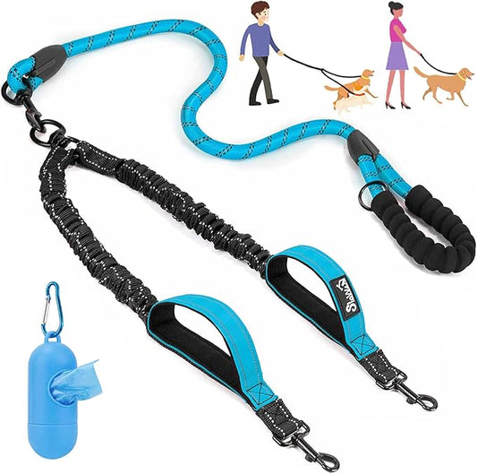 Lukovee Double Dog Leash 360° Swivel