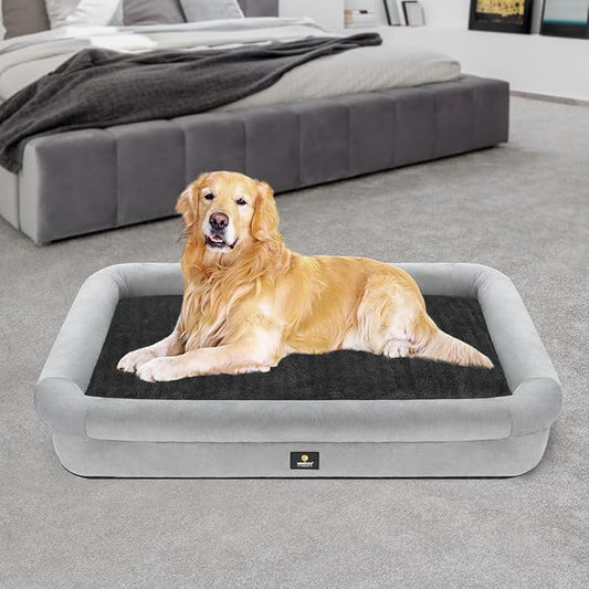 Veehoo XL Dog Bed for Large Dogs 4-Sides Bolster