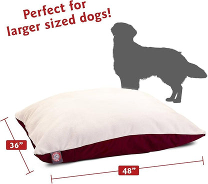 36x48 Burgundy Rectangle Pet Dog Bed By Majestic Pet Products Large