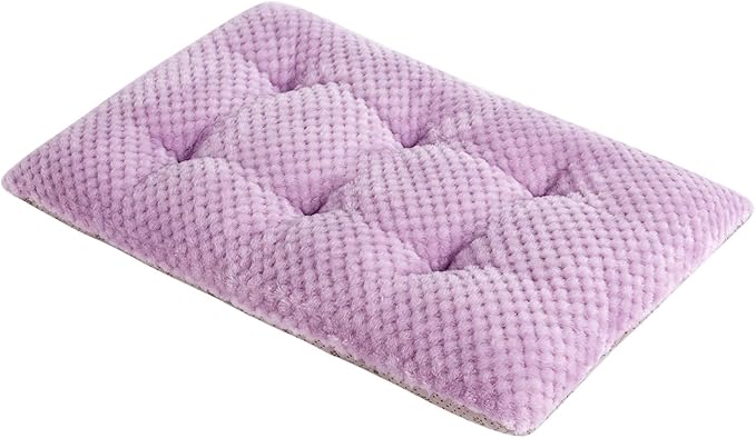 WONDER MIRACLE Fuzzy Deluxe Pet Beds, Super Plush Dog or Cat Beds Ideal for Dog Crates, Machine Wash & Dryer Friendly (15" x 23", S-Lavender)