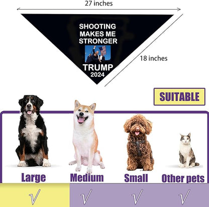 Trump 2024 Dog Bandana Make America Great Again Shooting Makes me Stronger Souvenir Flag Triangle Bibs Scarf Accessories Dog Cat Pet Animal
