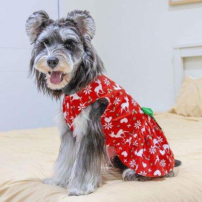CuteBone Dog Dresses Velvet Holiday Small Dogs Clothes CVA31XS