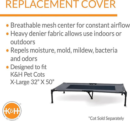 K&H Pet Products Elevated Cooling Outdoor Dog Bed 50 X 32 Inches