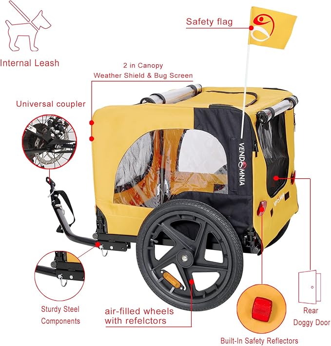 KZPFER Foldable Pet Jogging Stroller Dog Carriers Bicycle