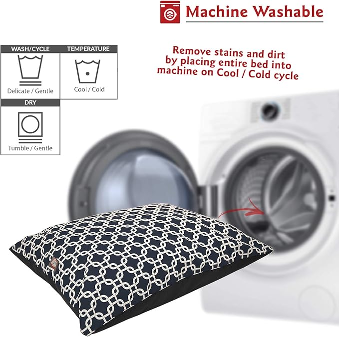 Majestic Pet Rectangle Medium Dog Bed Washable – Non Slip Comfy Pet Bed – Dog Crate Bed Super Value Pillow Dog Bed – Dog Kennel Bed for Sleeping 35 x 28 Inch