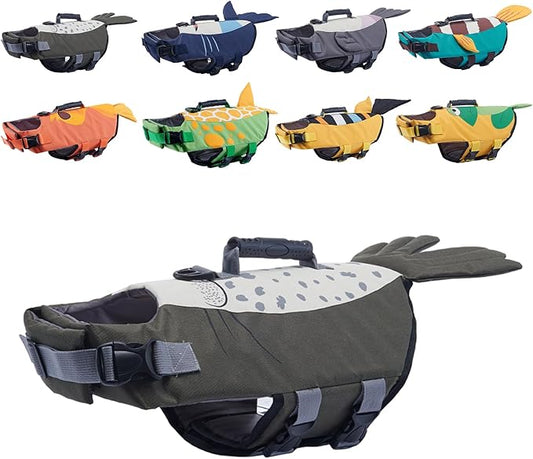 Gyuzh Dog Life Jacket for Swimming,Dog Life Vest for Swimming Boating,Dog Flotation Vest Hign Buoyancy,Shark Dog Swim Safety Vest,Dog Life Jacket with Rescue Handle for Small Medium Large Dogs