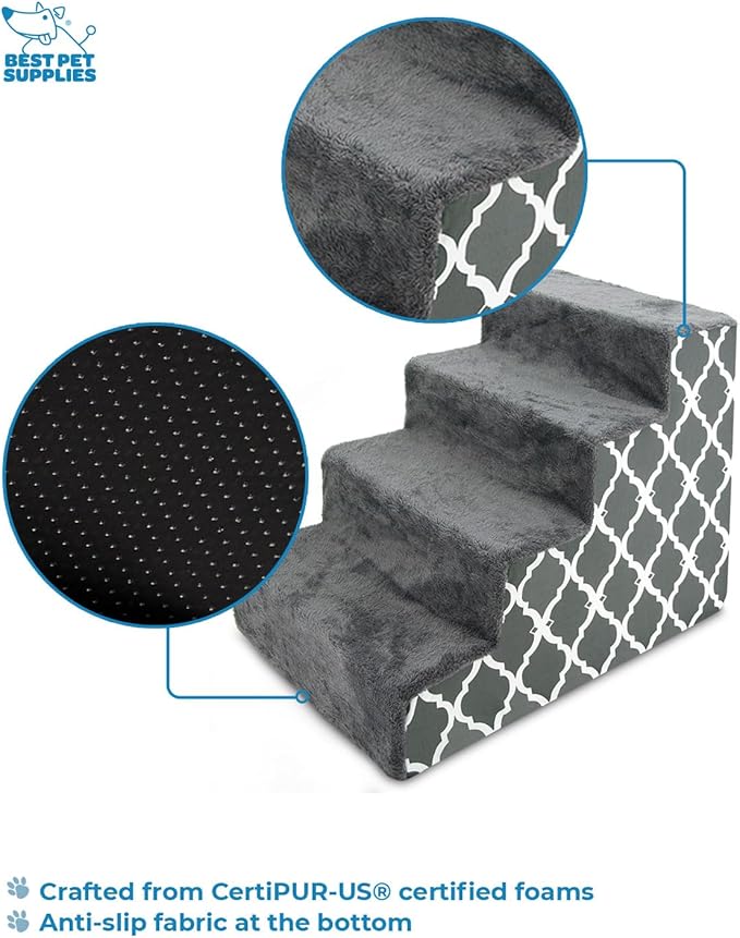 Best Pet Supplies Dog Stairs for Small Dogs & Cats 4-Step