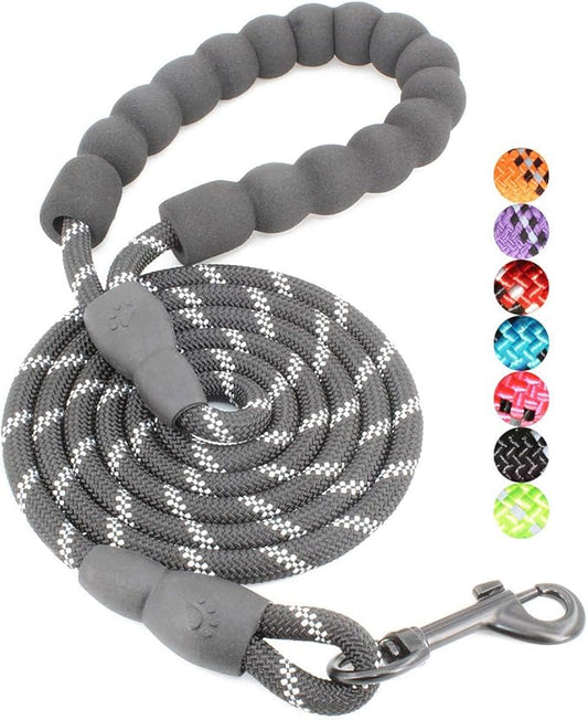 BAAPET 2/4/5/6 FT Dog Leash with Comfortable Padded Handle and Highly Reflective Threads for Small Medium and Large Dogs (5FT-1/3''