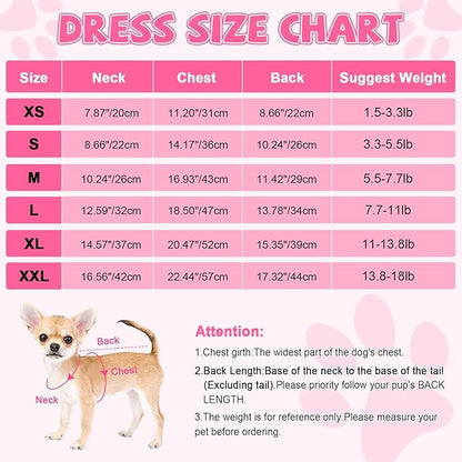 Dog Dresses for Small Dog Girls Dog Birthday Dress Cute Pet Princess Puppy Clothes Female Dog Clothes for Chihuahua Yorkie Clothes Small Dog Birthday Outfit Apparel