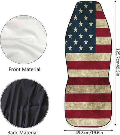 American Flag Printed Car Seat Covers Washable Seat Protector for Women Men Air Mesh Cloth Automotive Vehicle Seat Covers for Cars Interior for Cars