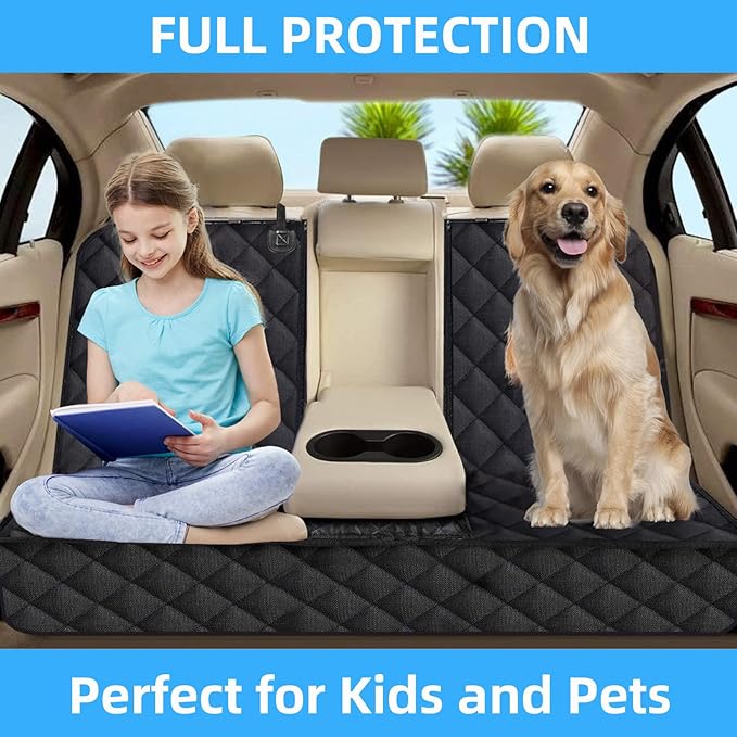 Dog Back Seat Cover Protector for SUV Trucks Cars Protector(Black2)