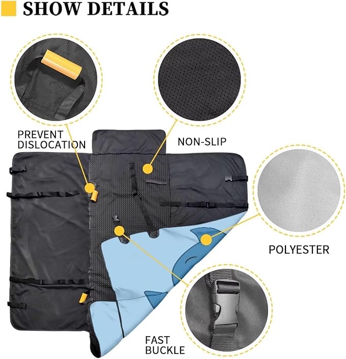 AFPANQZ Cartoon Shark Design Dog Cat Seat Cover