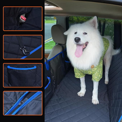 Dog Seat Cover for Back Seat Pet Cover Trucks(Black-L)1