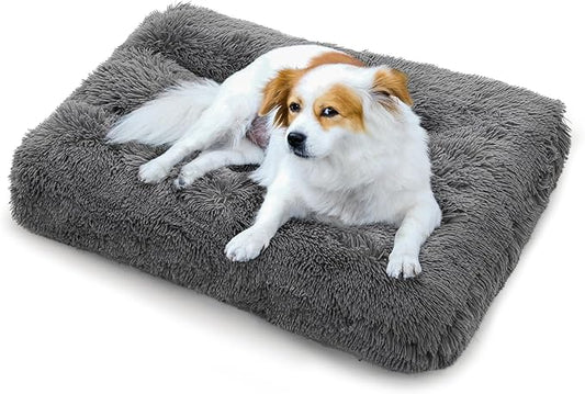 MoNiBloom 36.5"x29"x5" Dog Beds for Medium Size Dogs Machine-Washable Long Plush Pet Beds Warming Cozy Soft Bed for Dogs and Cat