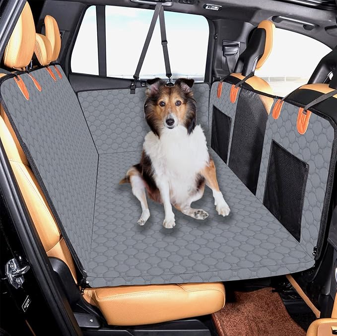 Gerrit Backseat Extender for Dogs Hard Bottom Car Seat Cover for Dogs Pet Cruiser Waterproof & Easy to Clean Dog Car Seat Cover for Back Seat Scratch Resistant for Cars Trucks SUVs