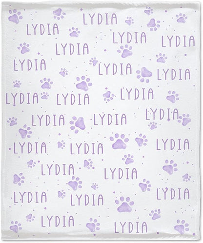Personalized Dog Blankets Dog Paw Print Blanket Puppy Blanket 80"x60" for