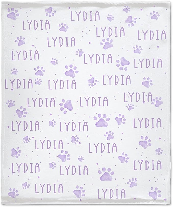 Personalized Dog Blankets Dog Paw Print Blanket Puppy Blanket 120"x90" for