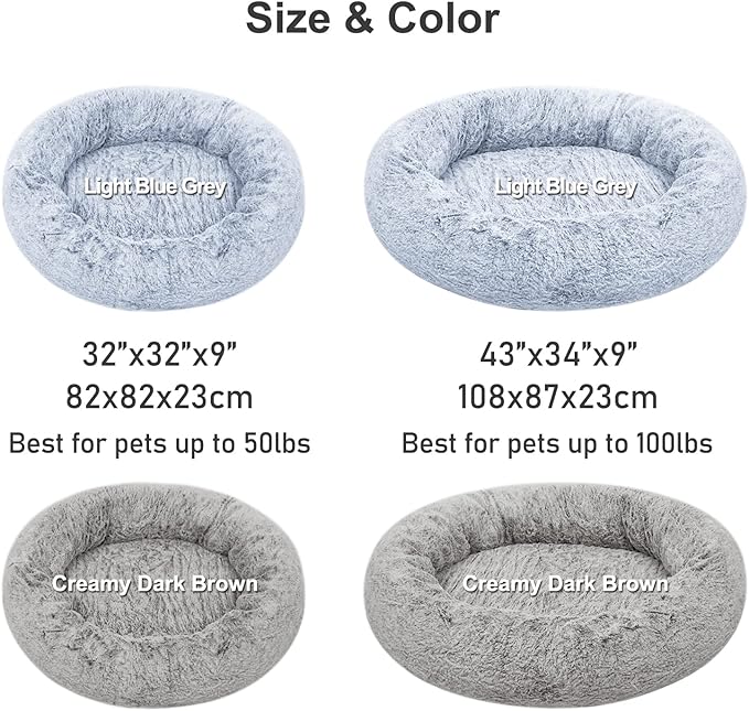 N&V Medium Orthopedic Donut Dog Bed