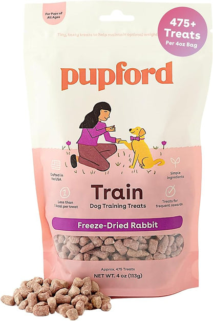 Pupford Freeze Dried Training Treats for Dogs & Puppies, 475+ Two Ingredient Bites (Rabbit, 4 oz)