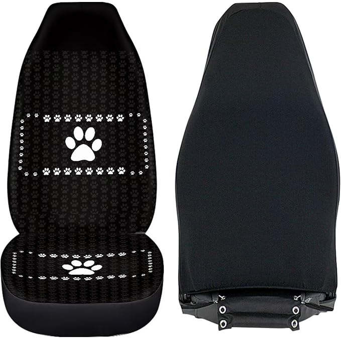 Dog Paws Printed Car Seat Covers Auto Protective Accessories Gift Front Seats Only Full Set of 2