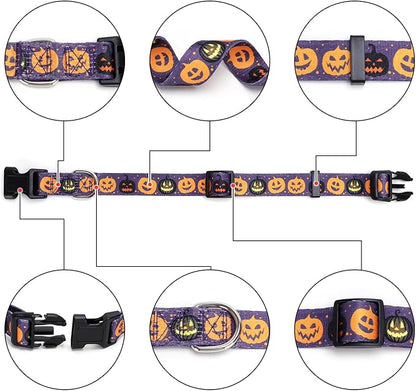 TDTOK Cute Halloween Dog Collar for Small Medium 5 Different