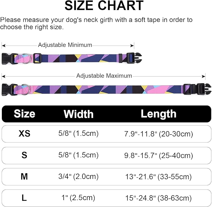 Adjustable Dog Collar with Patterns