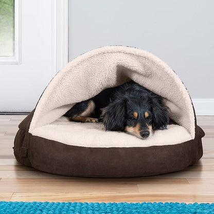 Furhaven 26" Round Cooling Gel Dog Bed for Medium/Small Dogs w/ Removable Washable Cover 30 lbs 26-inch