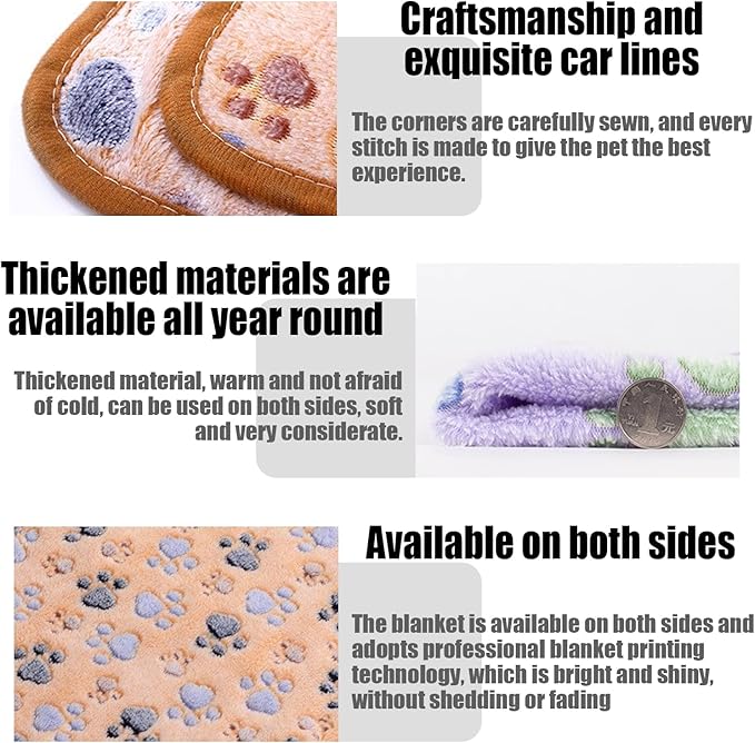 10 Pcs Pet Blankets 24"X16" Puppy