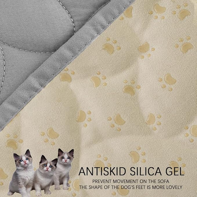 Ameritex Pet Bed Cover Dog Bed Blanket for Sofa and Furniture Waterproof New Pattern Design (40x50 Inch, Light Grey)