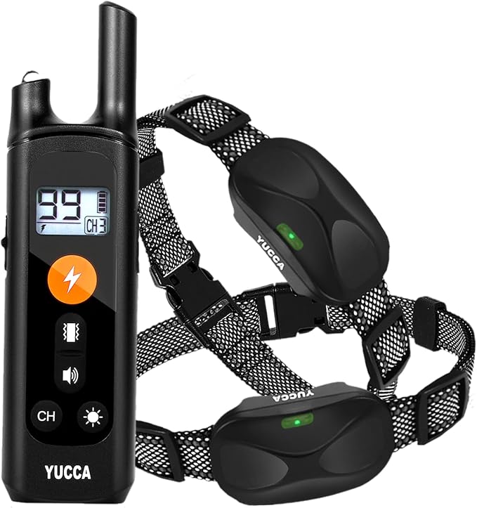 yucca Dog Shock Collar 2600Ft Dog 40-120lbs Medium 3 Channel, Shock(1-99), LED-Light