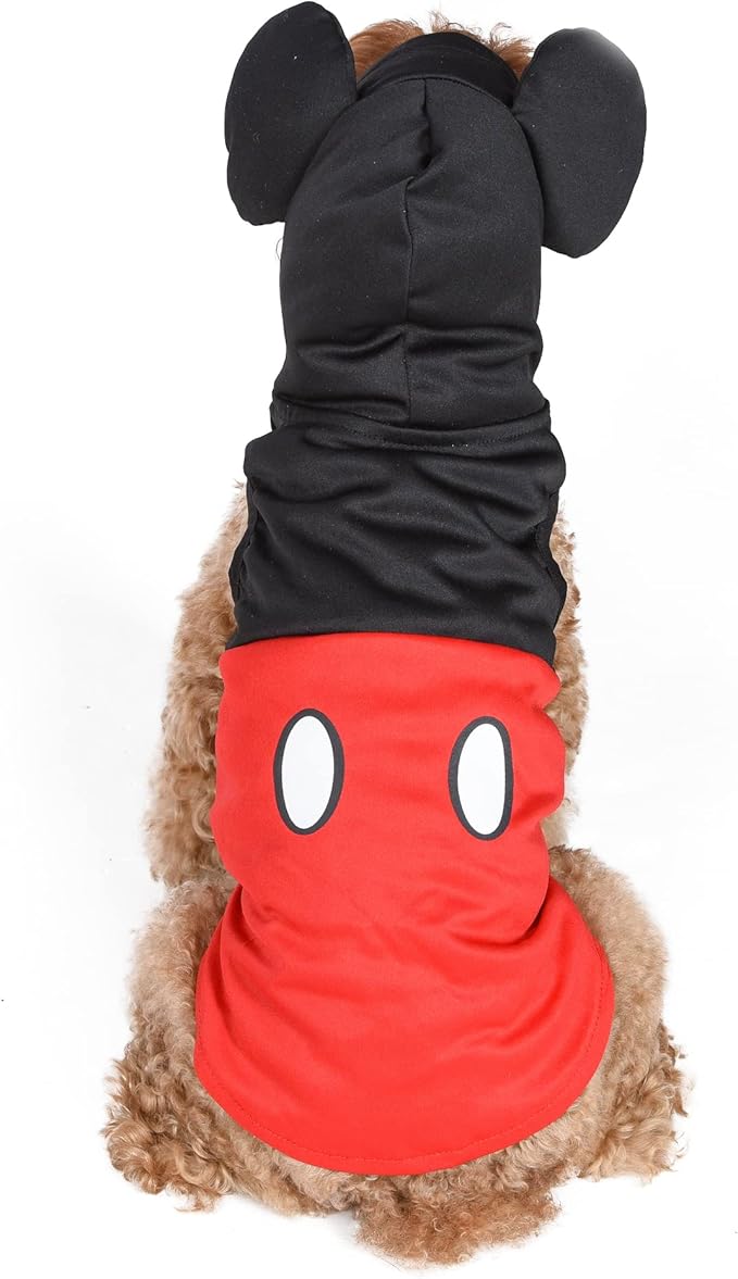 Disney for Pets Mickey Mouse Halloween Costume for Dogs - Small | Disney Halloween Dog Costumes, Funny Pet Costumes | Officially Licensed Disney Dog Halloween Costume,Red and Black