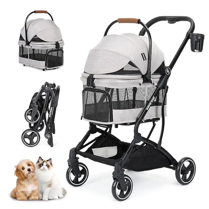 T3 Pet Stroller 3 in 1 Dog Cat Stroller for Small Medium Dogs Cats