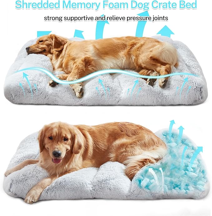 Shredded Memory Foam Fluffy Dog Crate Pad 30"x 20"